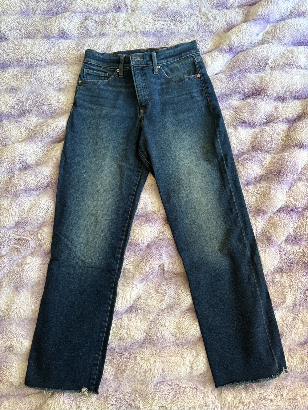 Express - raw hem ankle length Straight-Leg Jeans